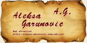 Aleksa Garunović vizit kartica